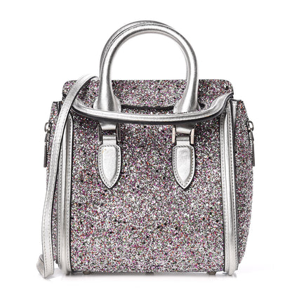 Alexander McQueen Metallic Calfskin Glitter Mini Heroine Shoulder Bag Grey Multicolor 1 of 15