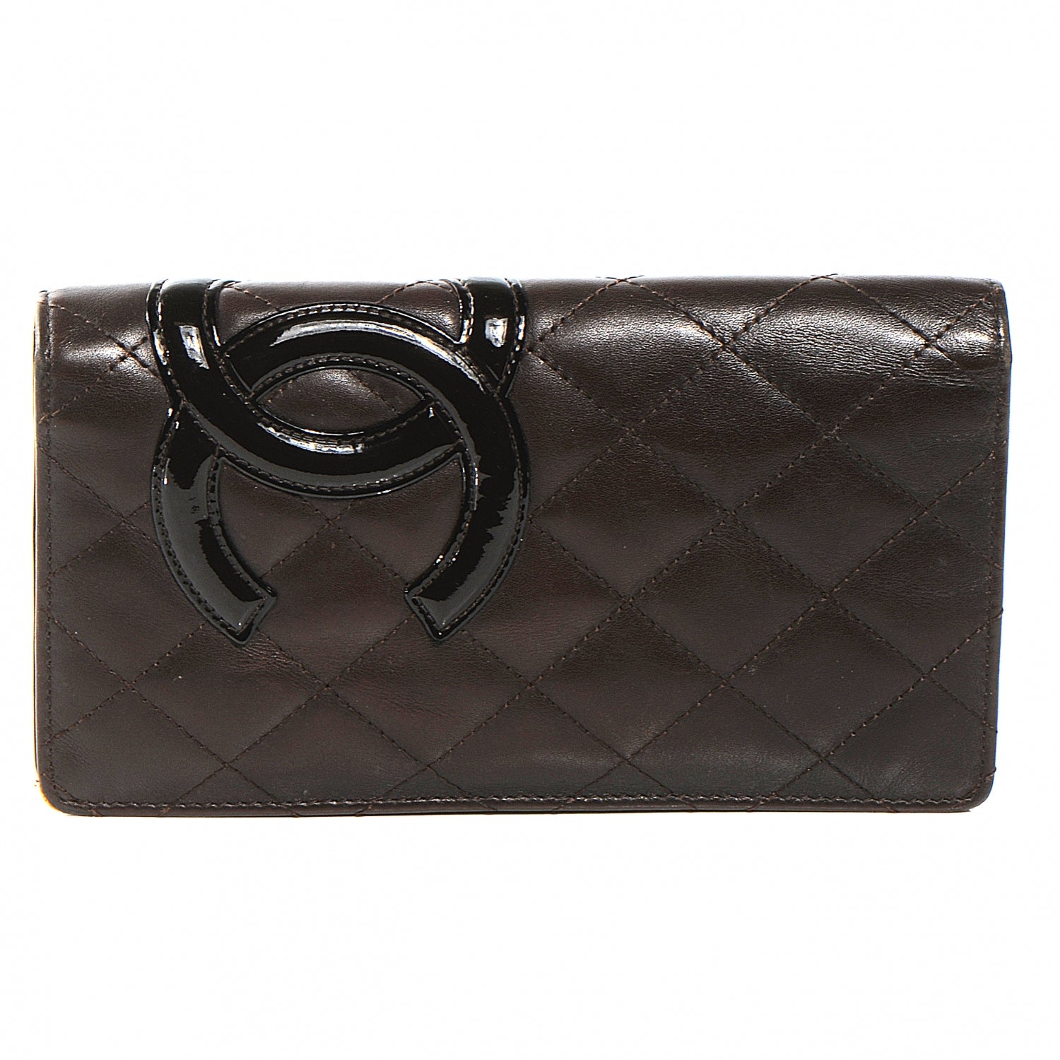 Chanel Calfskin Quilted Cambon CC Yen Wallet Brown 1 of 9