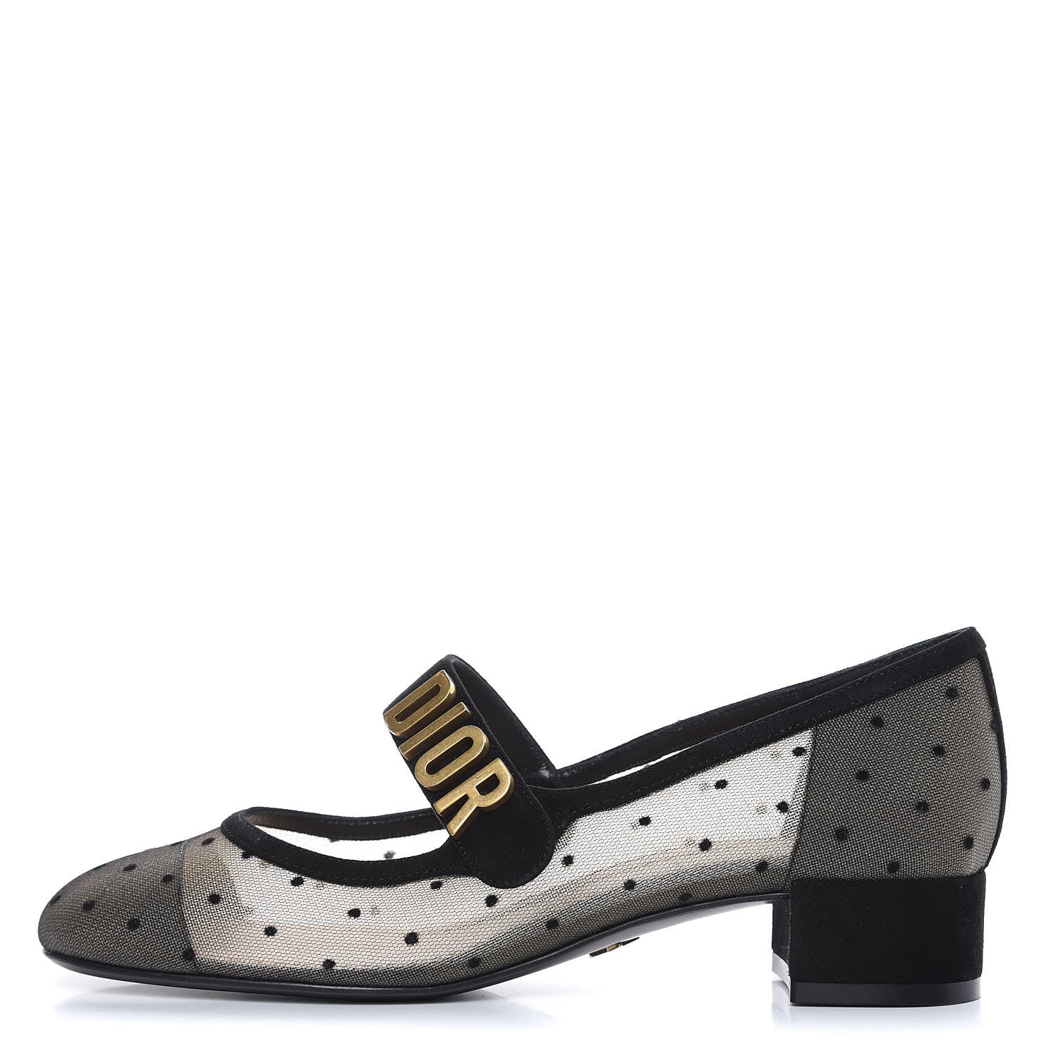 Christian Dior Mesh Plumetis Suede Baby-D Ballet Pumps 35.5 Black 1 of 10