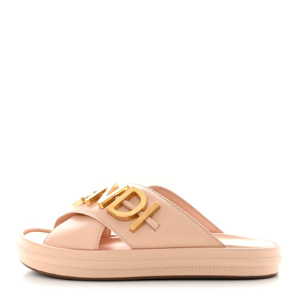 Fendi Vitello Womens Fendigraphy Slide Sandals 38 Light Rose 1 of 10