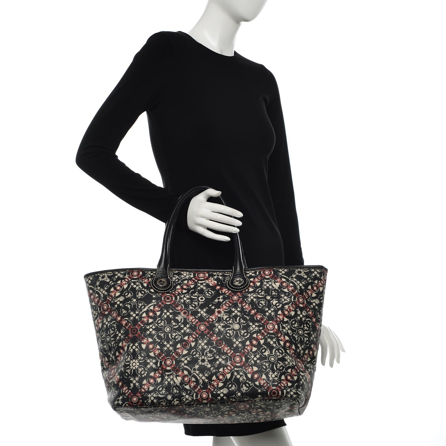 Coated Canvas Coco Tote Black