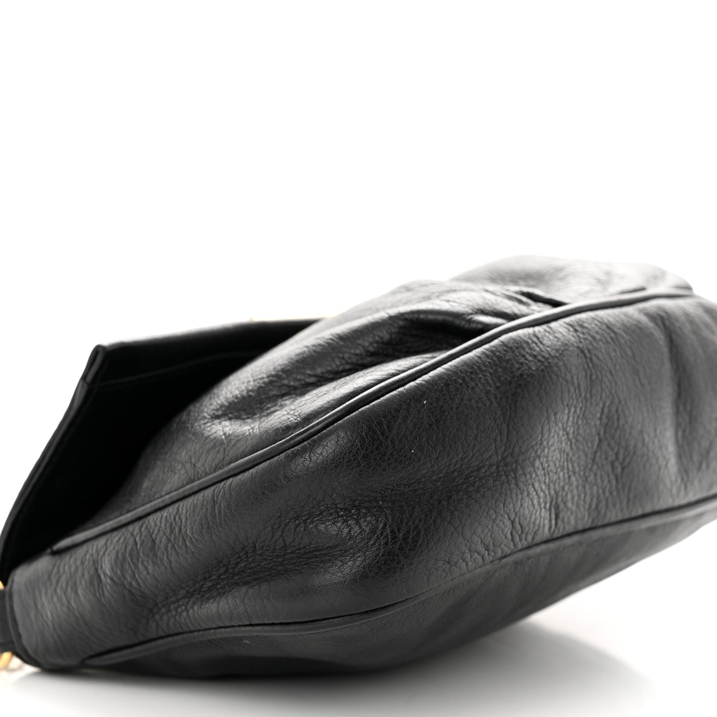 Vitello Flamingo Fendista Pouchette Crossbody Black