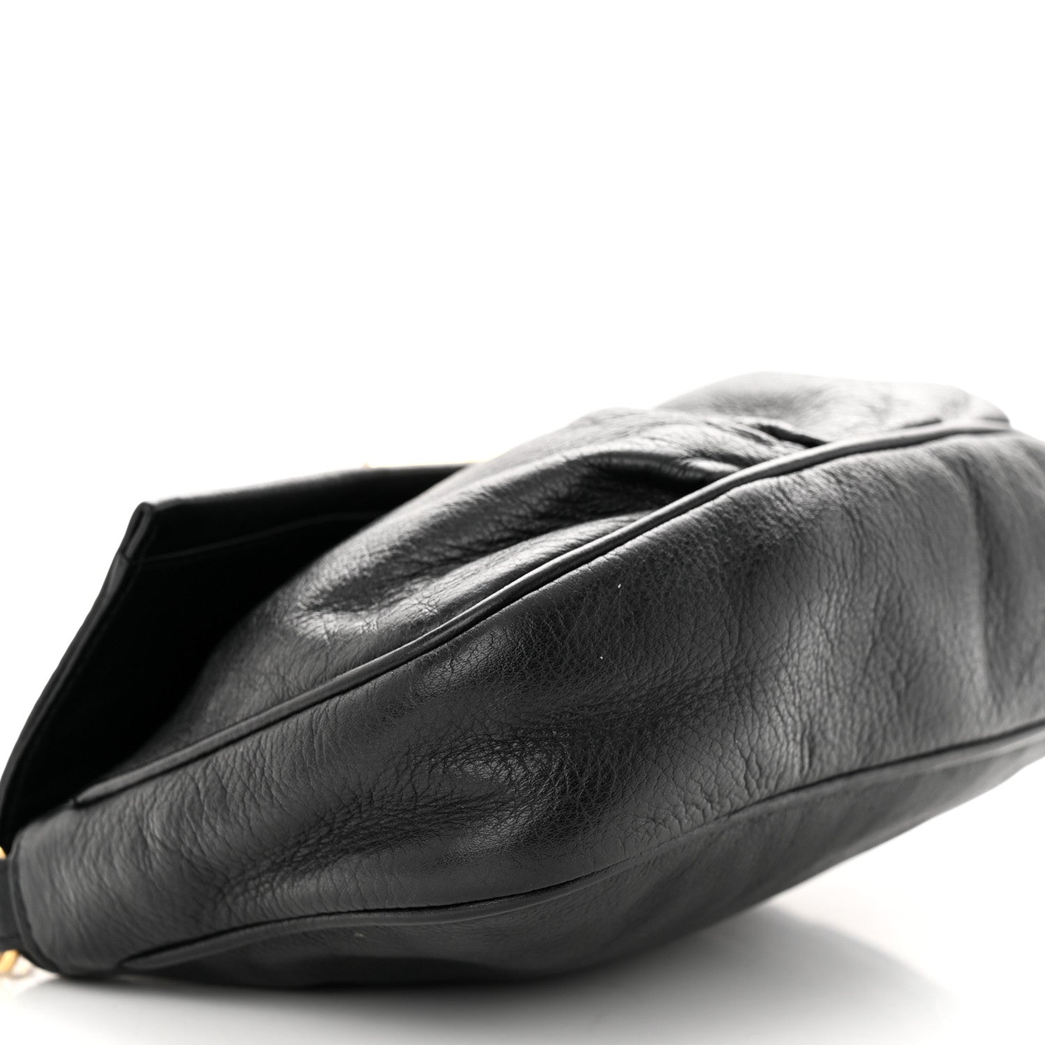 Fendi Vitello Flamingo Fendista Pouchette Crossbody Black 9 of 10