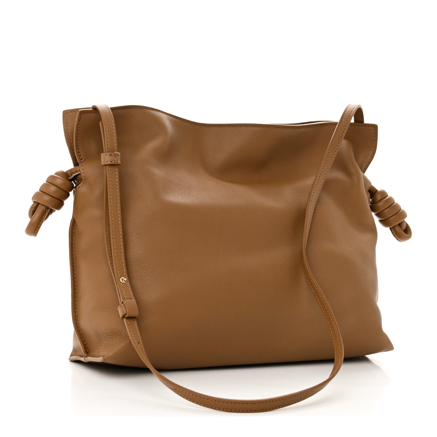 Nappa Calfskin Medium Flamenco Knot Clutch Warm Desert