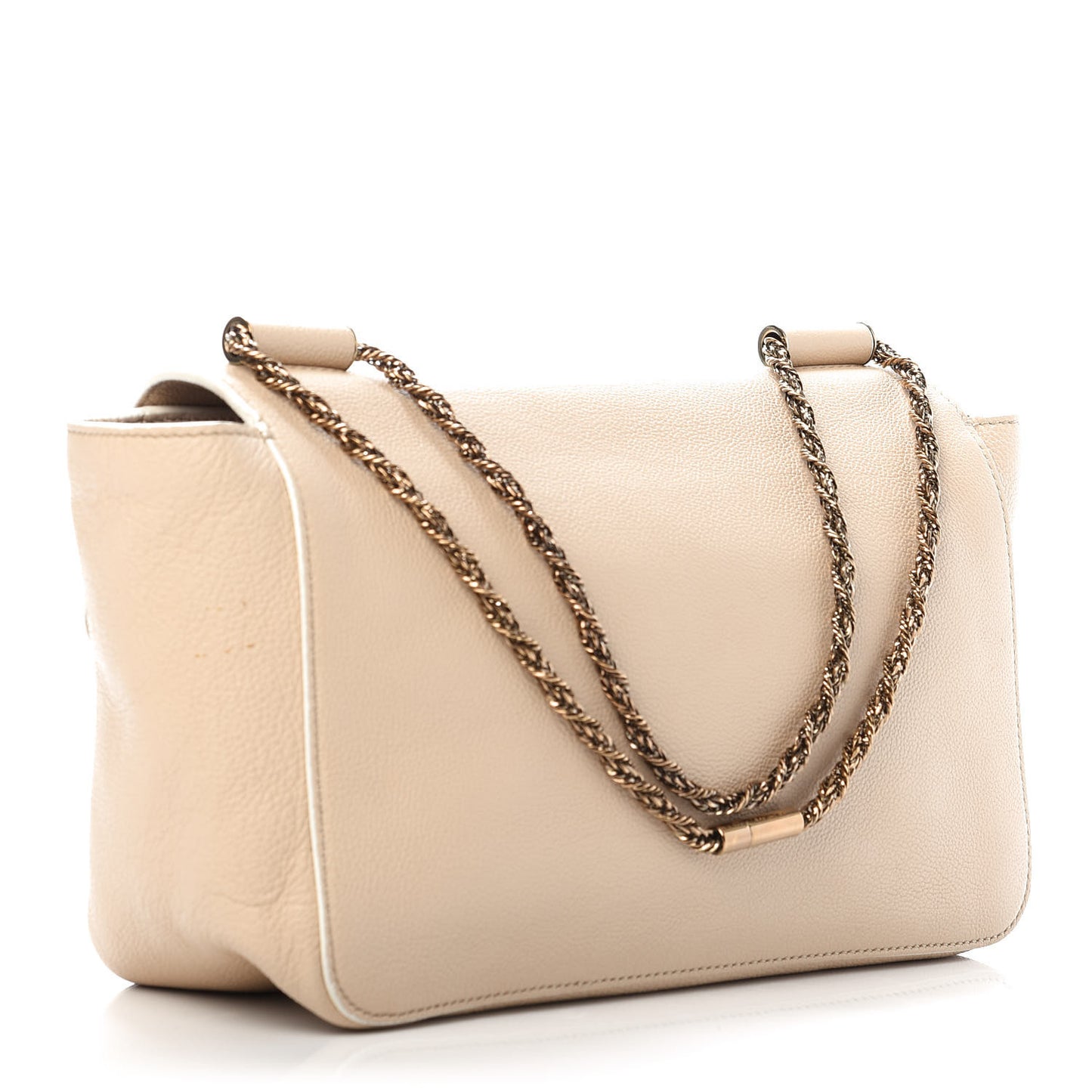 Goatskin Medium Elsie Shoulder Bag Biscotti Beige