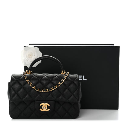 Chanel Caviar Quilted Mini Top Handle Rectangular Flap Black 11 of 11