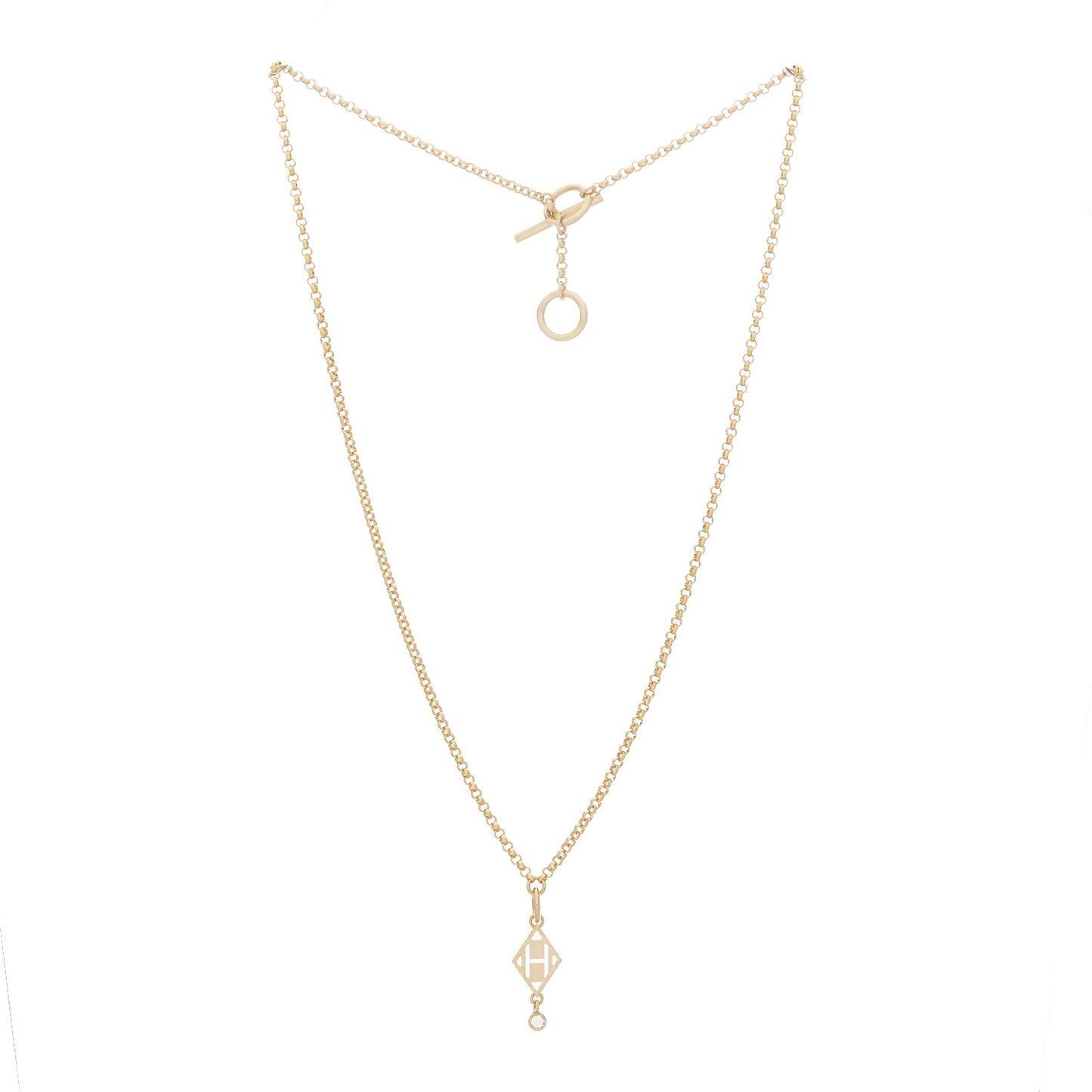 18K Rose Gold Diamond Gambade Pendant Necklace