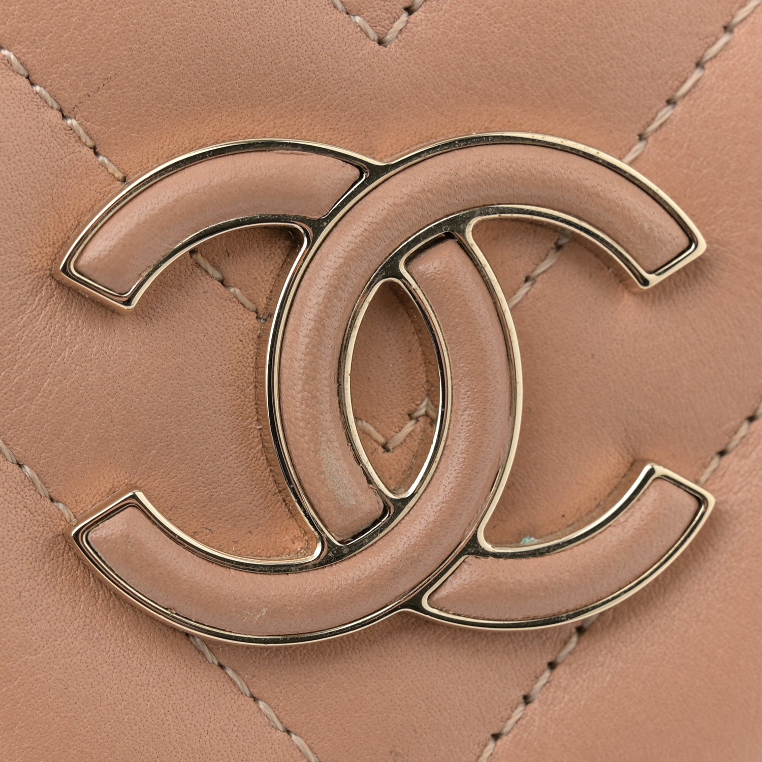 Chanel Calfskin Quilted Small Daily Chevron Flap Beige 14 of 14