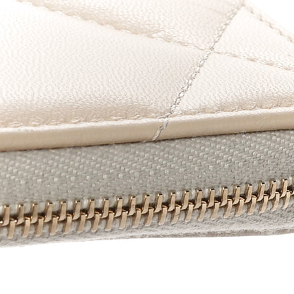 Chanel Lambskin Quilted 19 Zip Around Coin Purse Wallet Beige 11 of 11