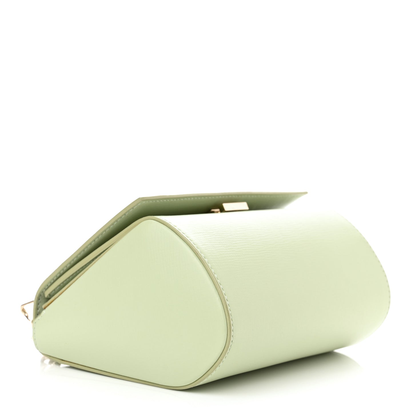 Textured Calfskin Mini Pandora Box Chain Crossbody Bag Aqua Green