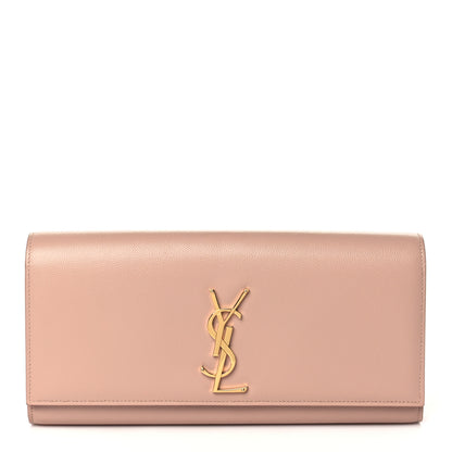 Saint Laurent Grain De Poudre Classic Monogram Cassandre Clutch Blush 1 of 11
