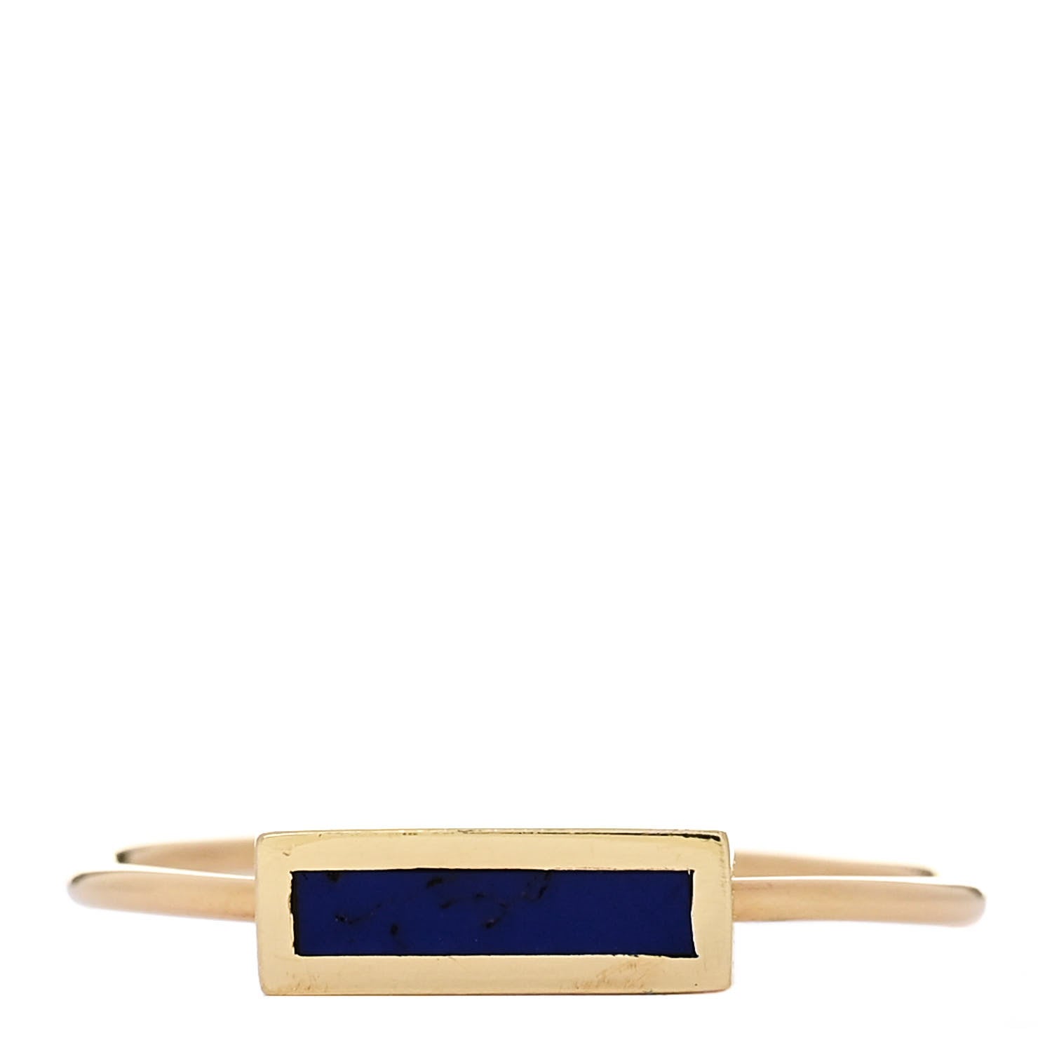 Jennifer Meyer 18K Yellow Gold Lapis Lazuli Bar Ring 53 6.25 1 of 6