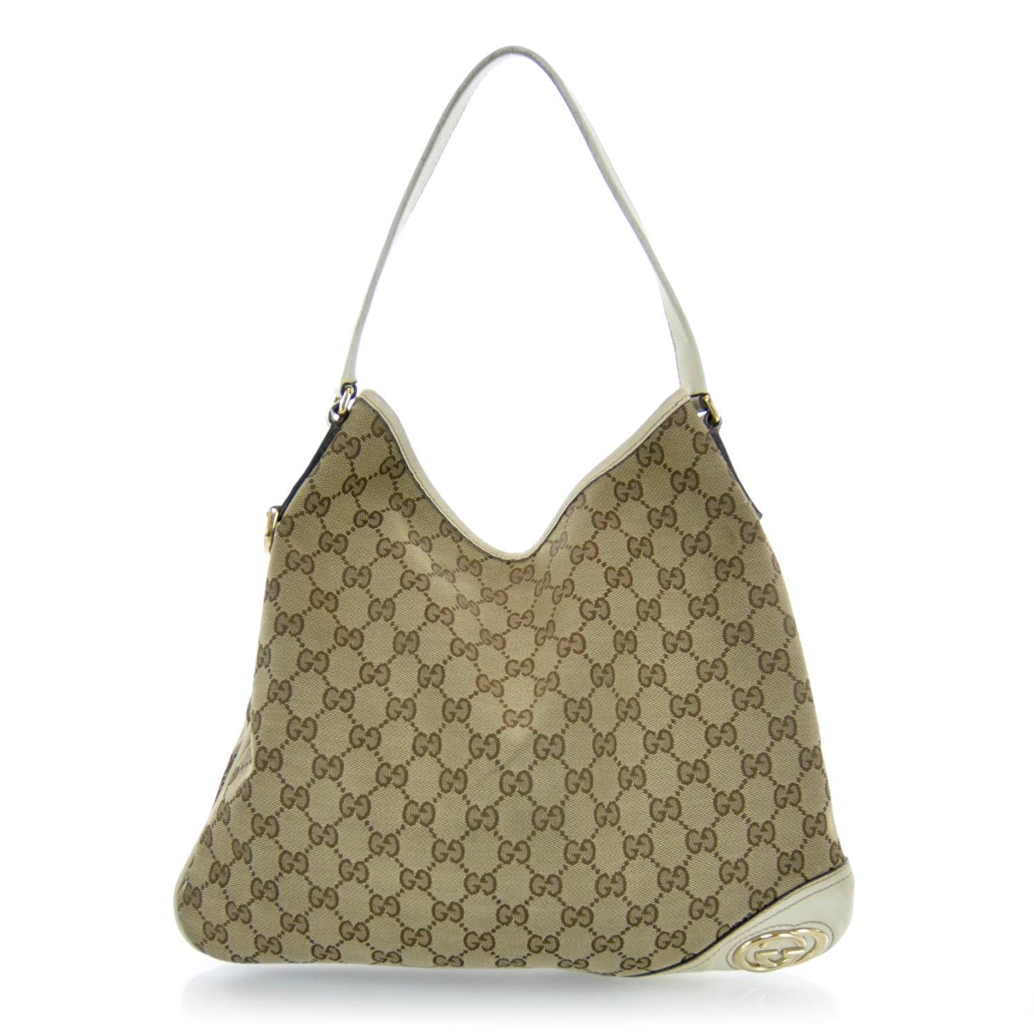 Gucci Monogram New Britt Medium Hobo Ivory 1 of 11