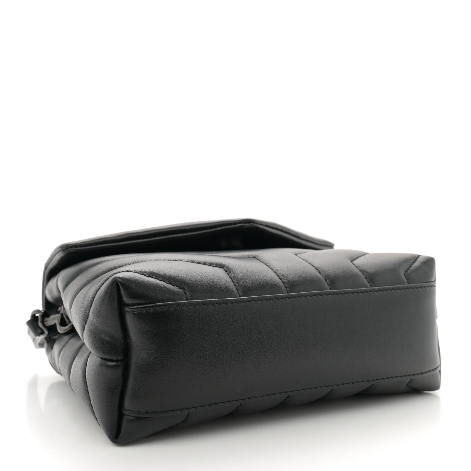 Saint Laurent Calfskin Y Quilted Monogram Monochrome Toy Loulou Crossbody Bag Black 4 of 10