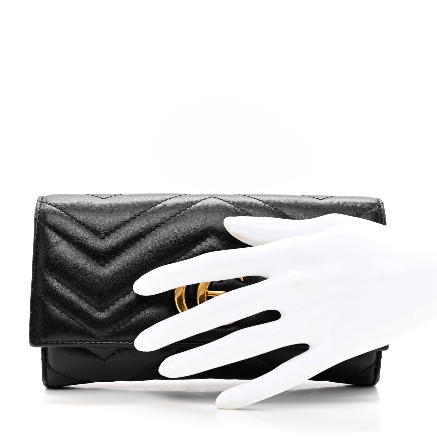 Calfskin Matelasse GG Marmont Continental Wallet Black