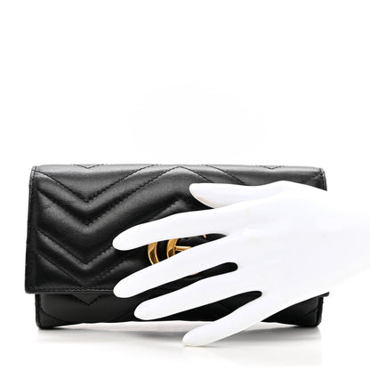 Gucci Calfskin Matelasse GG Marmont Continental Wallet Black 2 of 10