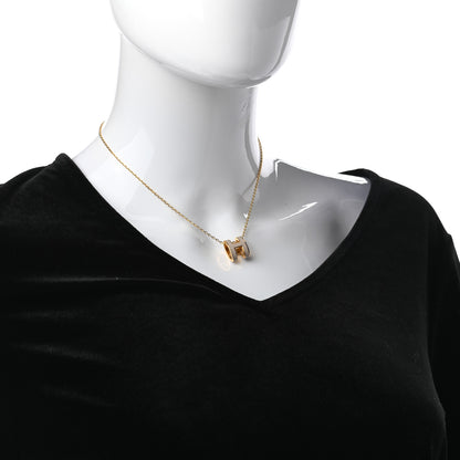 Hermes Lacquered Gold Pop H Pendant Necklace Marron Glace 2 of 5