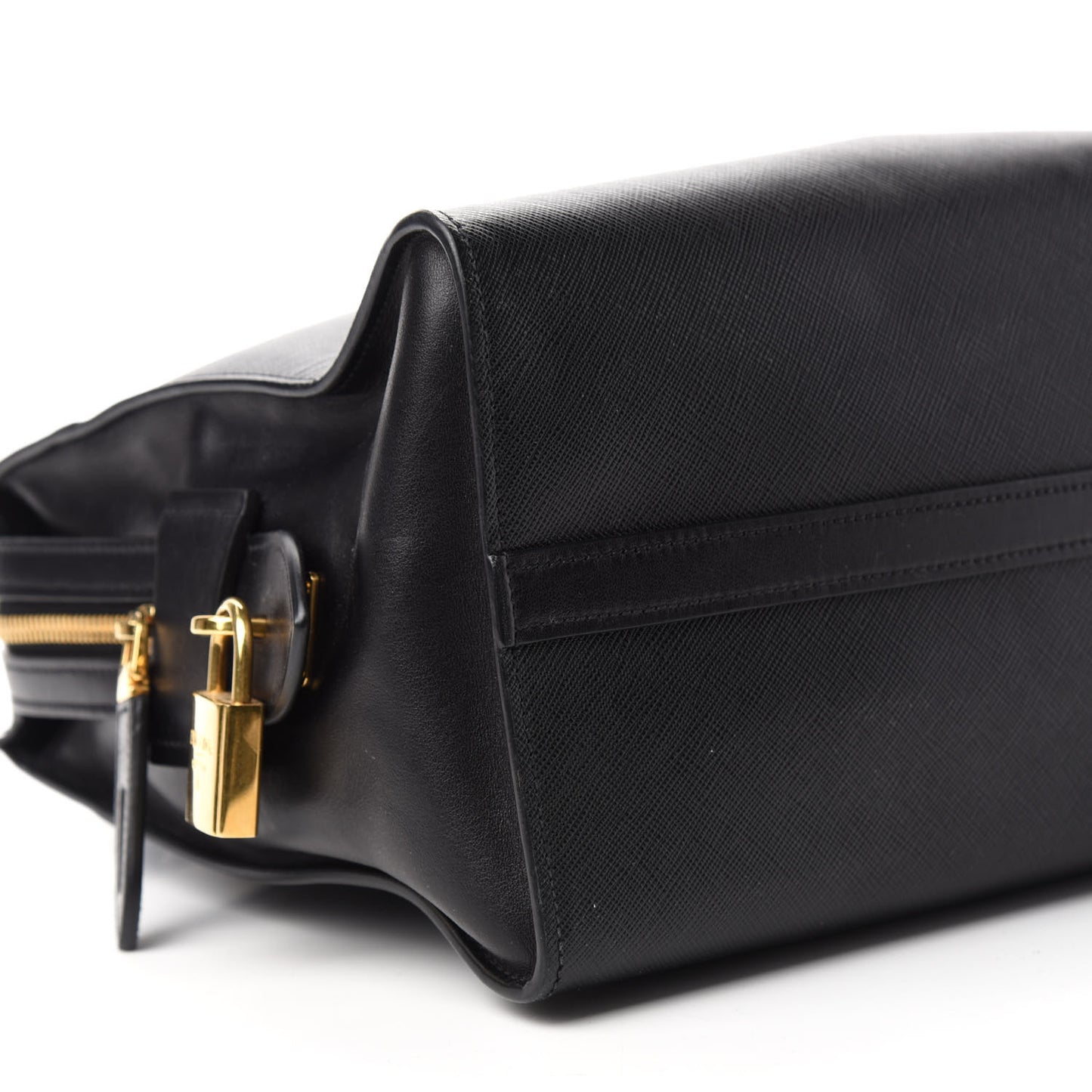 Saffiano City Calfskin Medium Esplanade Tote Black