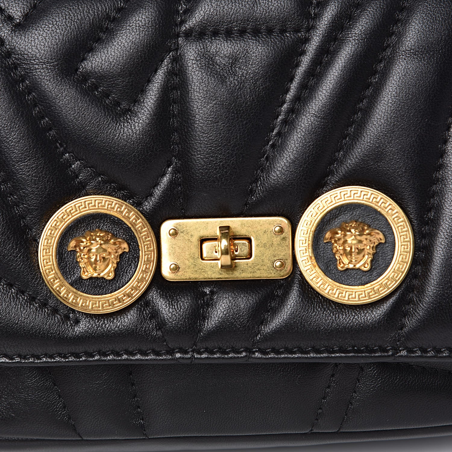Versace Nappa Quilted Icon Small Crossbody Bag Black 9 of 10
