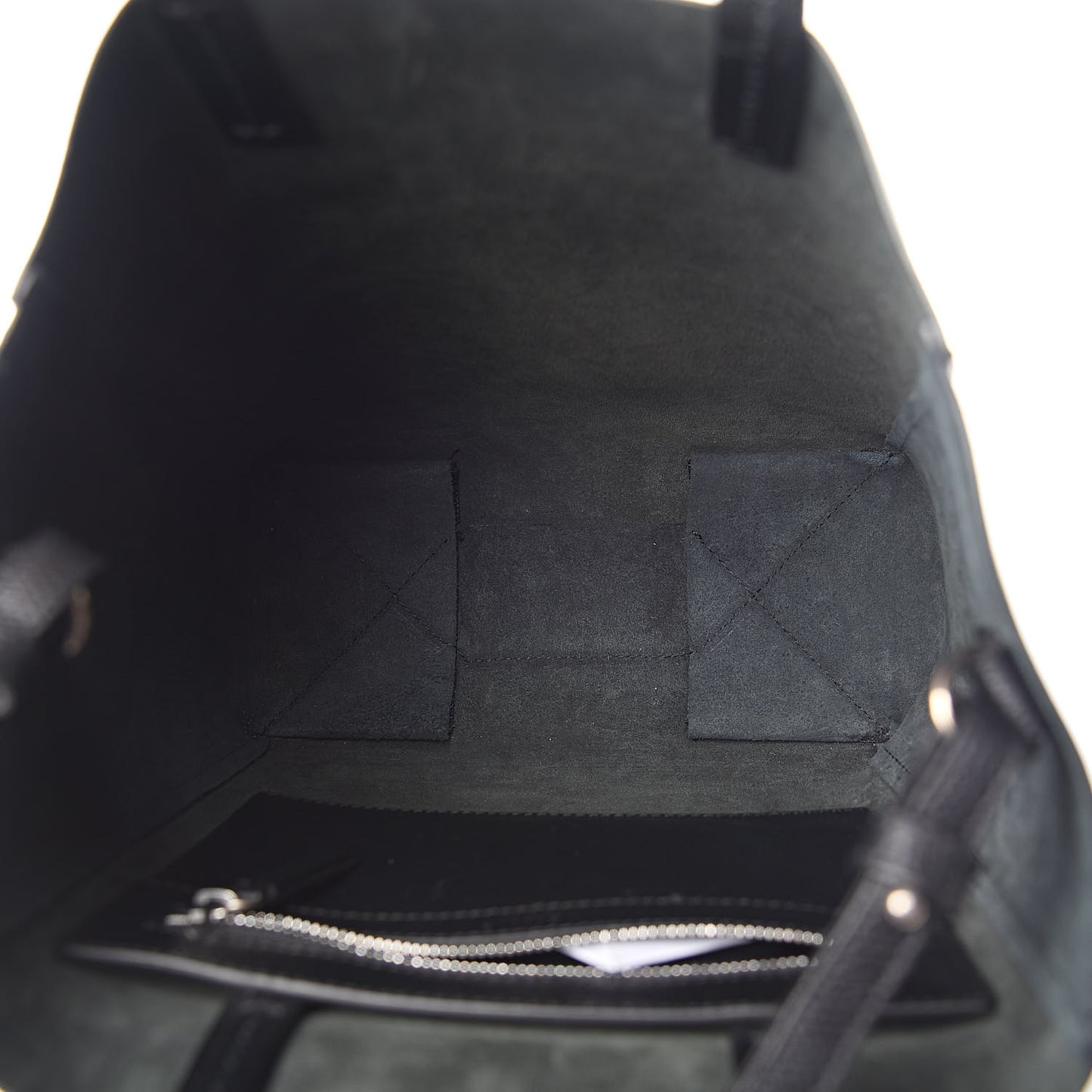 Grained Calfskin Small Vertical Cabas Black