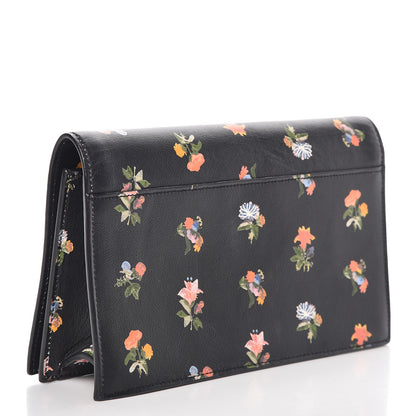 Saint Laurent Calfskin Prairie Flower Printed Small Monogram Clutch Black Multicolor 3 of 13