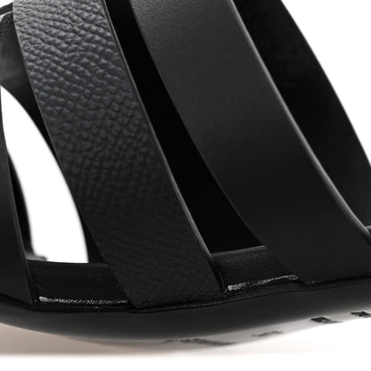 Hermes Calfskin Epsom Amica Sandals 35 Black 11 of 11
