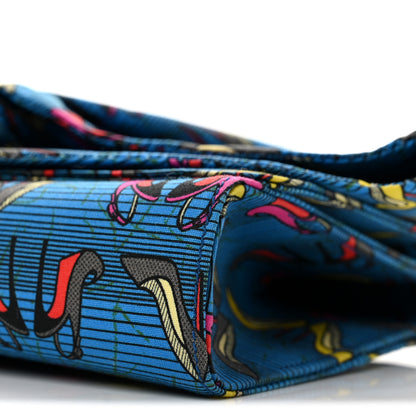 Christian Louboutin Cotton Canvas Afri Loubi Print Loubibow Clutch Blue 10 of 10