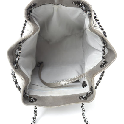 Chanel Iridescent Calfskin Chevron Small Urban Spirit Drawstring Bag Silver 5 of 18