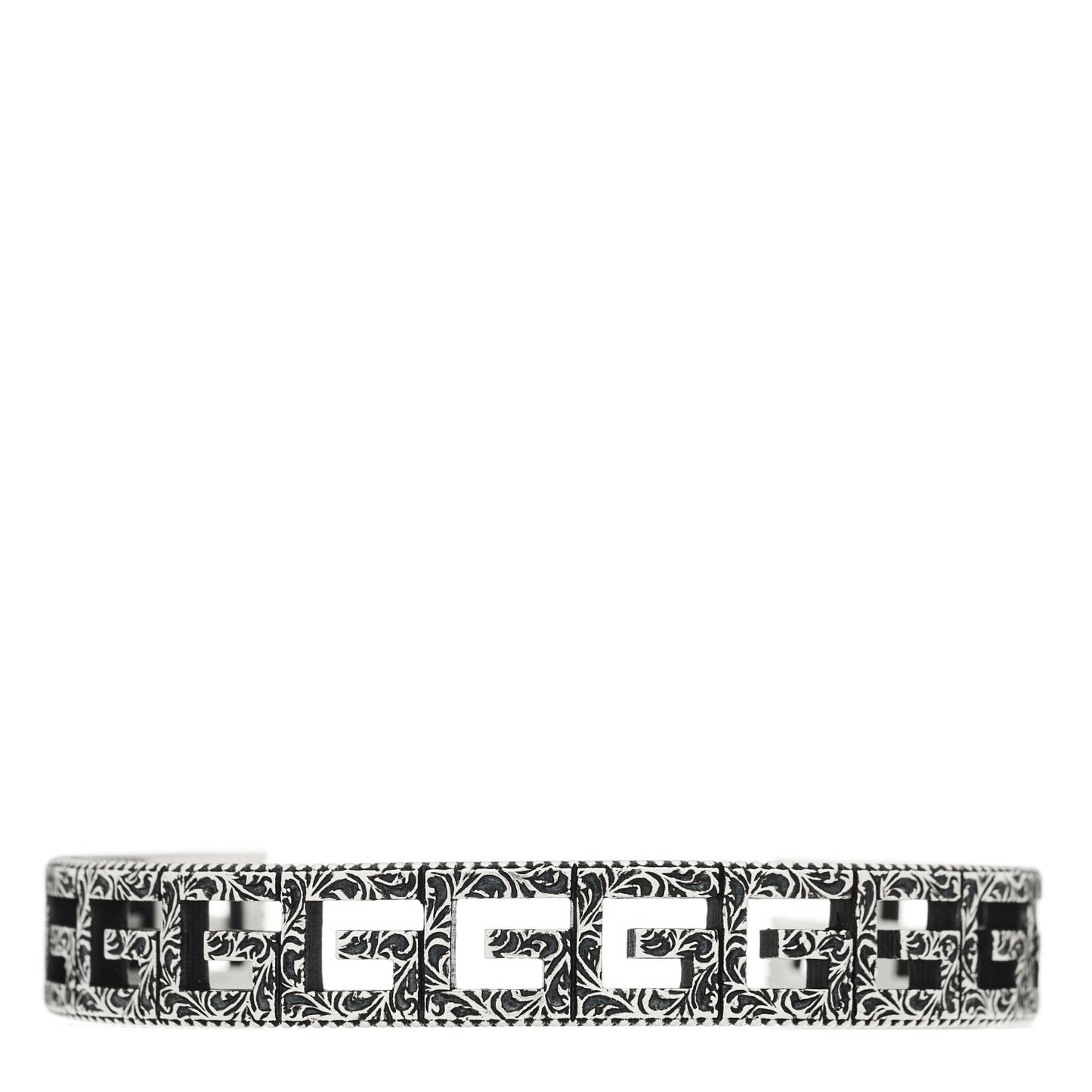 Sterling Silver Square G Motif Cuff Bracelet