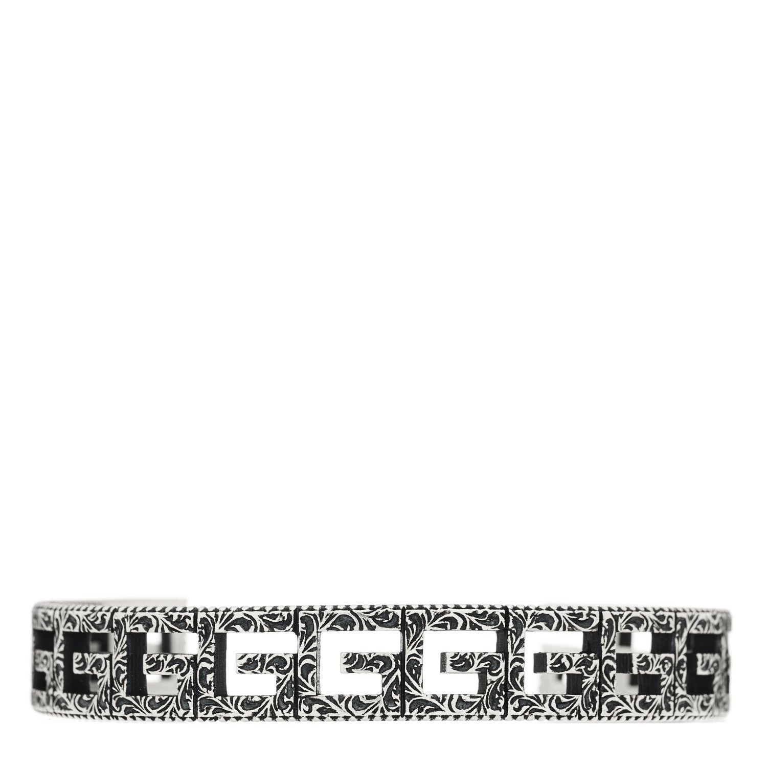 Gucci Sterling Silver Square G Motif Cuff Bracelet 1 of 4