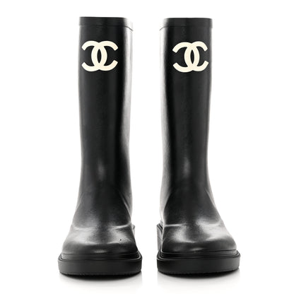 Chanel Caoutchouk CC High Boots 35 Black 2 of 8