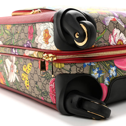 Gucci GG Supreme Monogram Tian Carry On Trolley Beige Multicolor Hibiscus Red 9 of 10