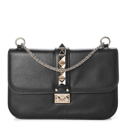 Valentino Garavani Vitello Medium Glam Lock Rockstud Flap Black 1 of 6