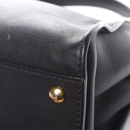 Fendi Vitello Seta Shiny Nappa Medium Peekaboo Iconic Satchel Black 19 of 22