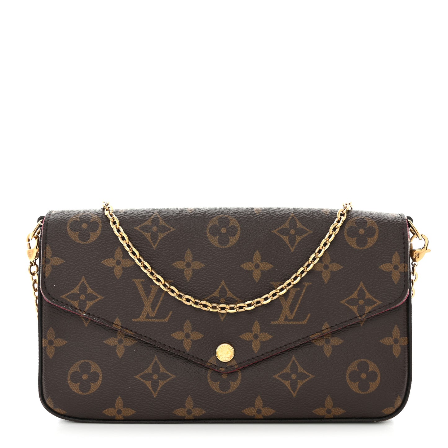 Monogram Pochette Felicie Chain Wallet Fuchsia