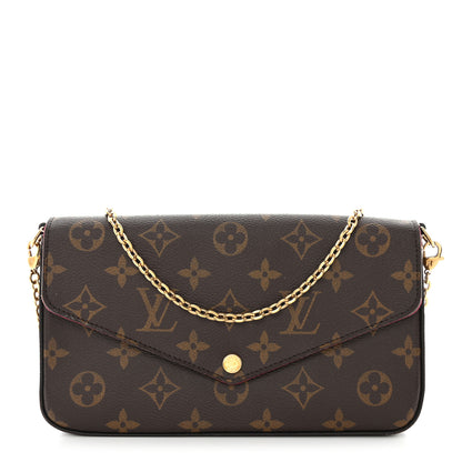 Louis Vuitton Monogram Pochette Felicie Chain Wallet Fuchsia 1 of 15