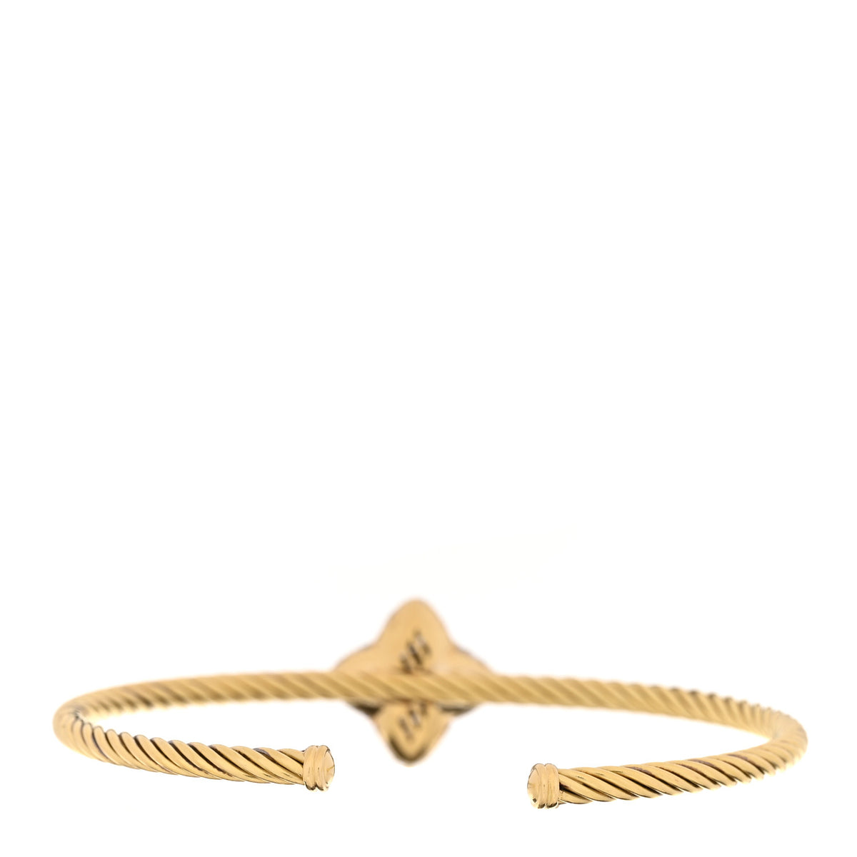 18K Yellow Gold Diamond Large Quatrefoil Bangle Bracelet