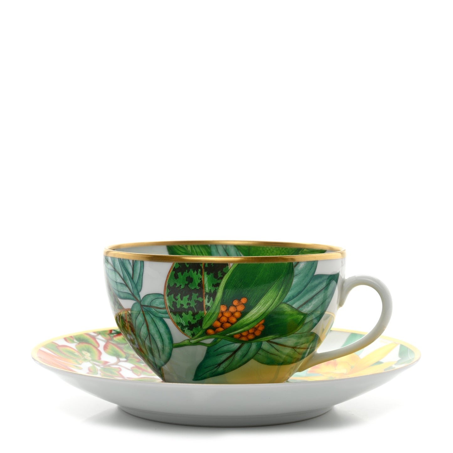Porcelain Passifolia Tea Cup And Saucer
