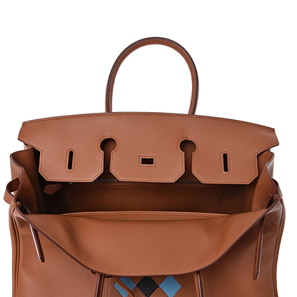 Hermes Swift Epsom Tressage Birkin 35 Gold Bleu du Nord Bleu Indigo 9 of 33