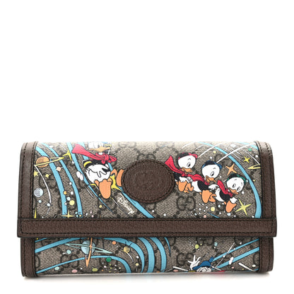 Gucci X DISNEY GG Supreme Monogram Donald Duck Interlocking G Continental Wallet Beige Multicolor New Acero 1 of 7