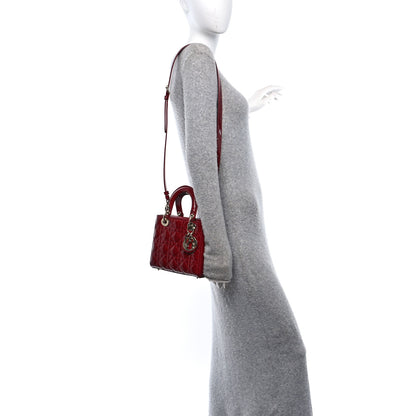 Christian Dior Patent Cannage Small Lady Dior Cherry Red 2 of 11
