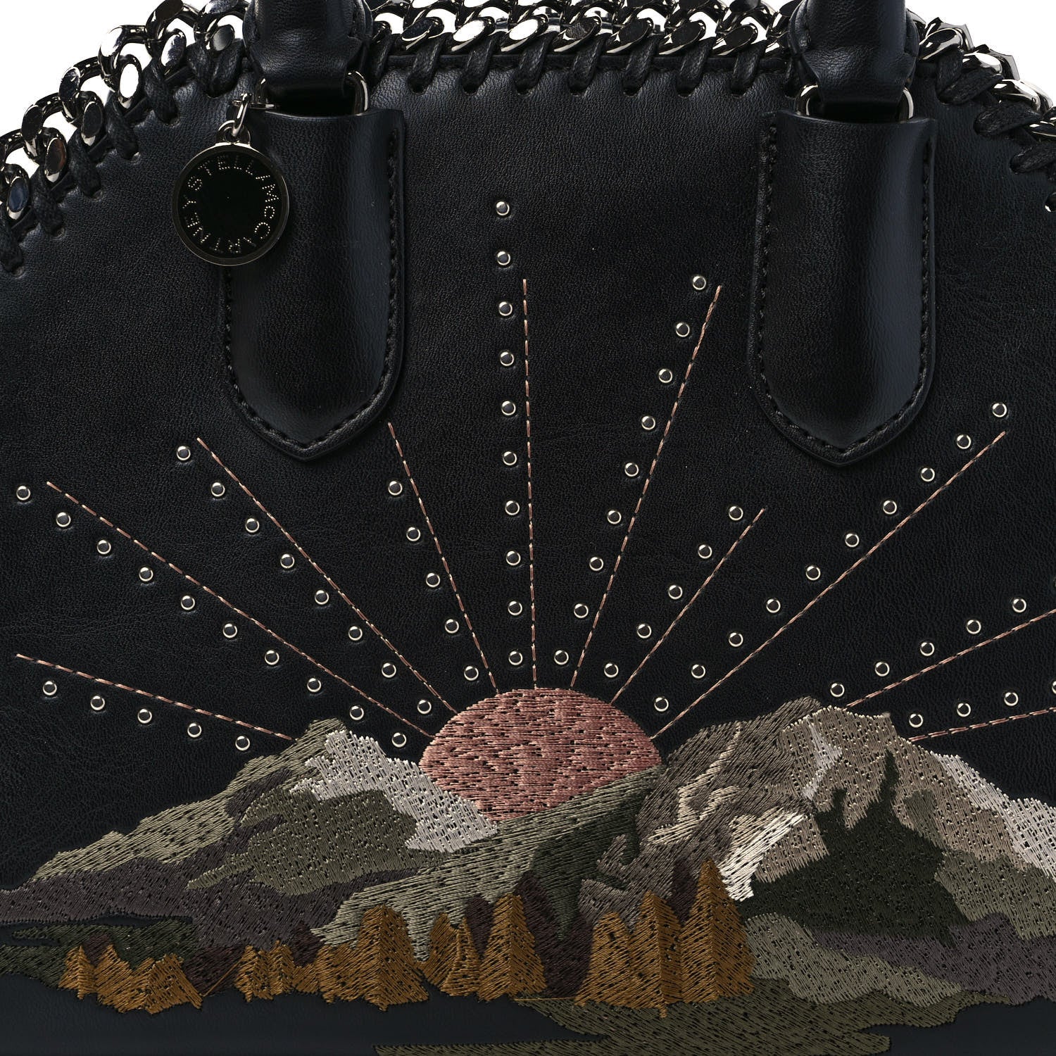 Stella McCartney Eco Alter Nappa Mini Falabella Box Sun Handle Bag Black 7 of 9