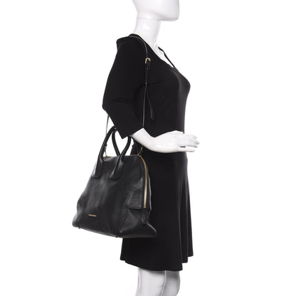 Burberry London Grainy Calfskin Medium Greenwood Bowling Bag Black 2 of 10