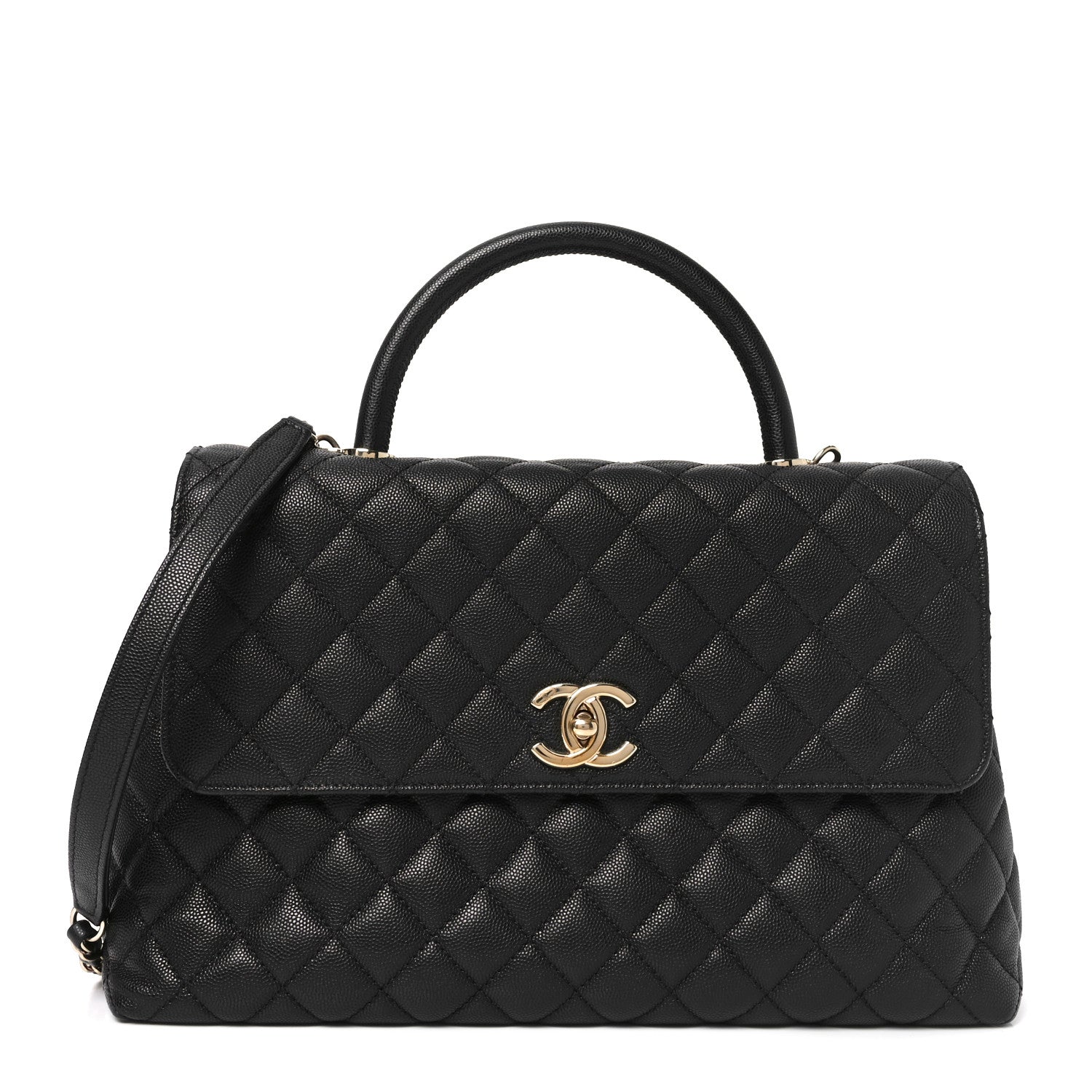 Chanel Caviar Quilted Medium Coco Handle Flap Black 1 of 10