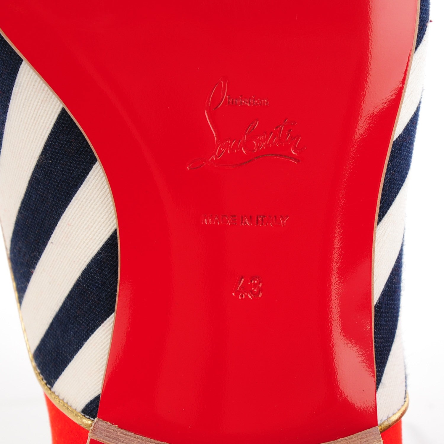 Christian Louboutin Suede Patent Calfskin Canvas John John Mens Flat Oxfords 43 Navy 6 of 8