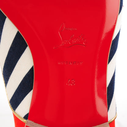 Christian Louboutin Suede Patent Calfskin Canvas John John Mens Flat Oxfords 43 Navy 6 of 8