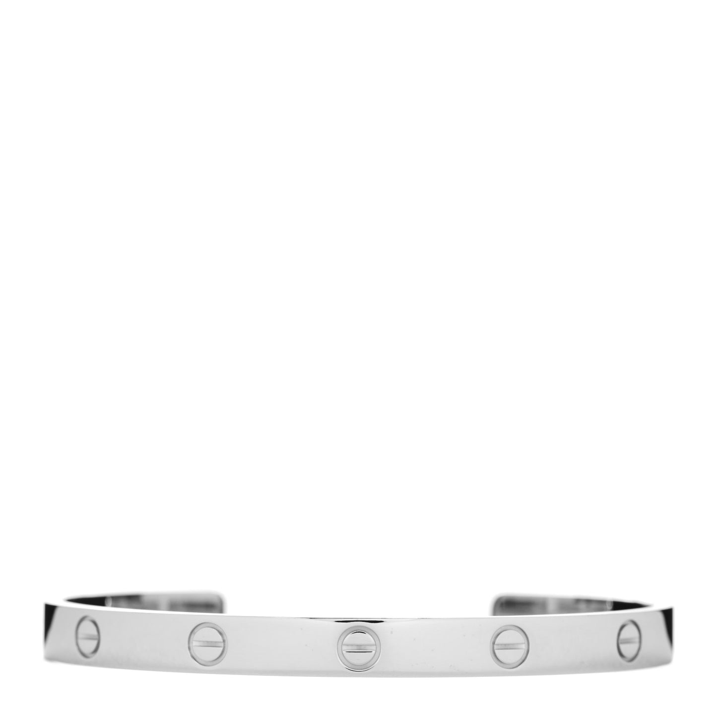 18K White Gold LOVE Cuff Bracelet 19