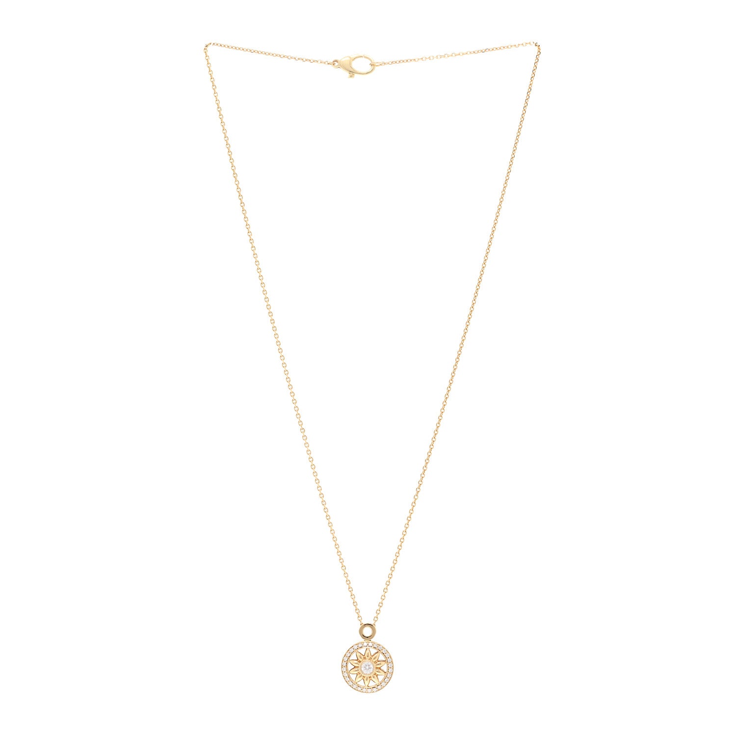 Harry Winston 18K Yellow Gold Diamond Winston Gates Pendant Necklace 3 of 6