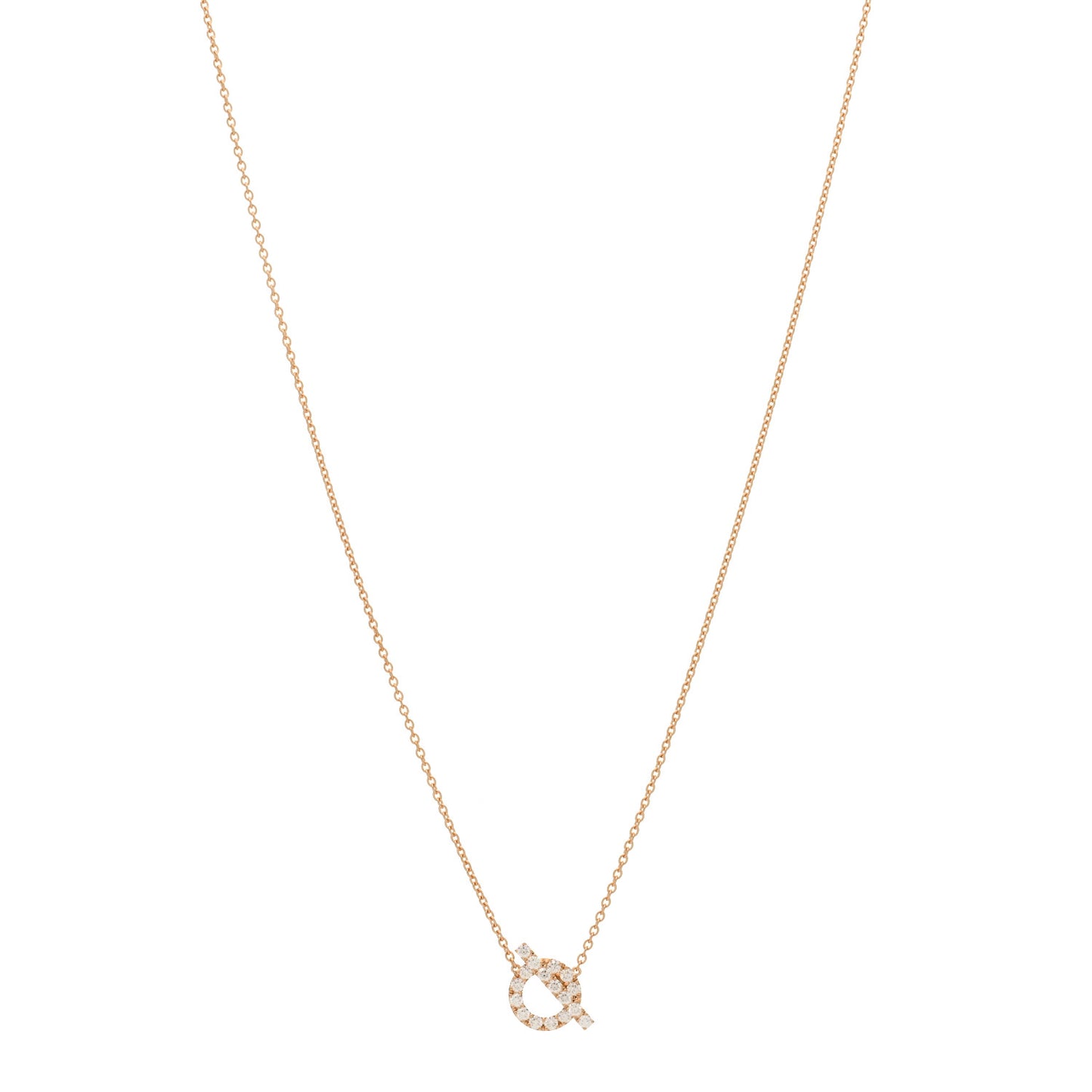 18K Rose Gold Diamond Finesse Pendant Necklace