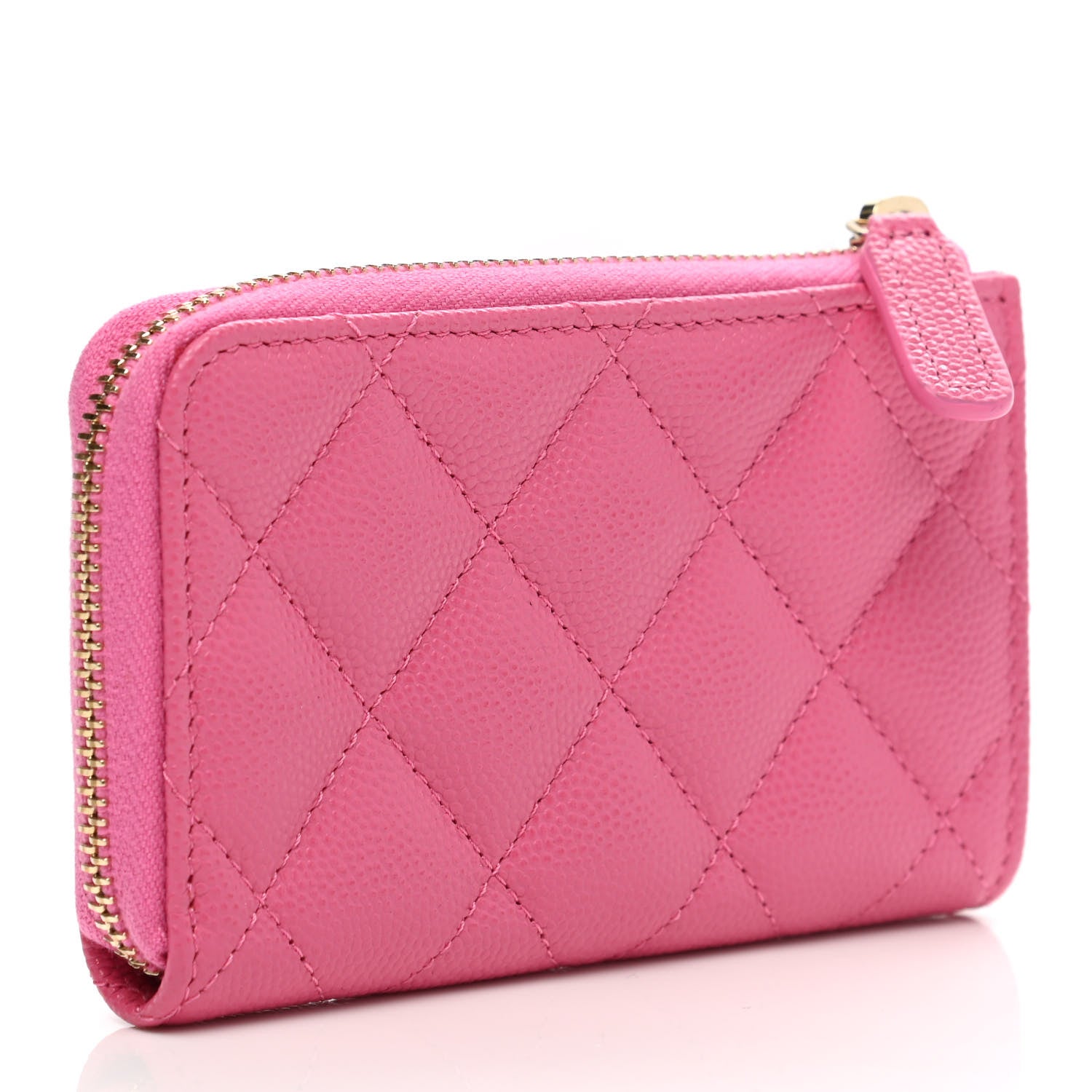 Chanel Caviar Quilted Zipped Key Holder Case Pink 3 of 8
